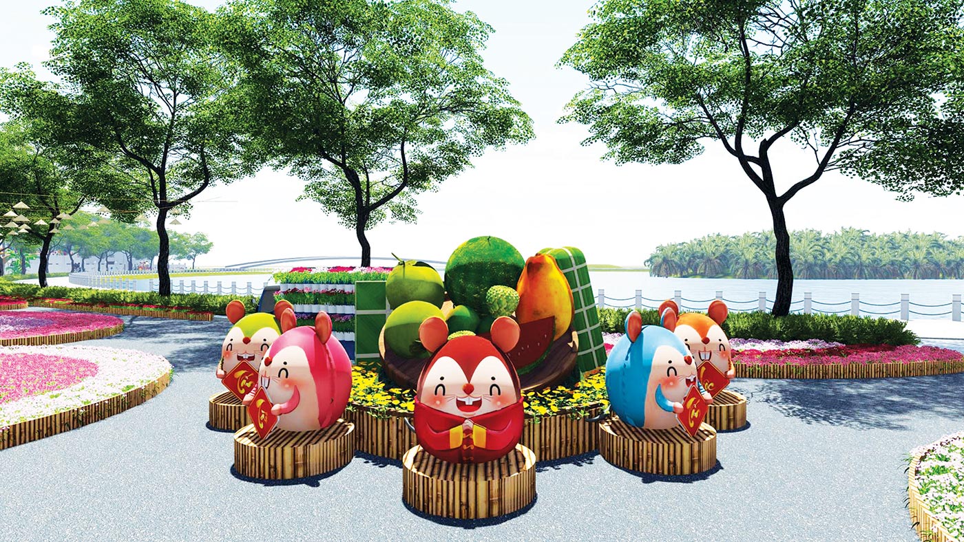 Hé lộ phối cảnh Hội hoa xuân Phú Mỹ Hưng 2020: Rước lộc đồng hoa